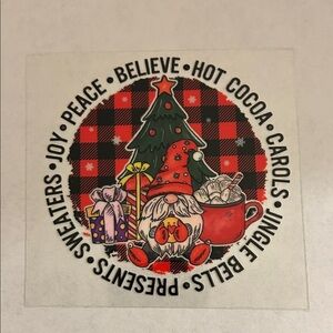 Christmas Gnome Cup Decal D24